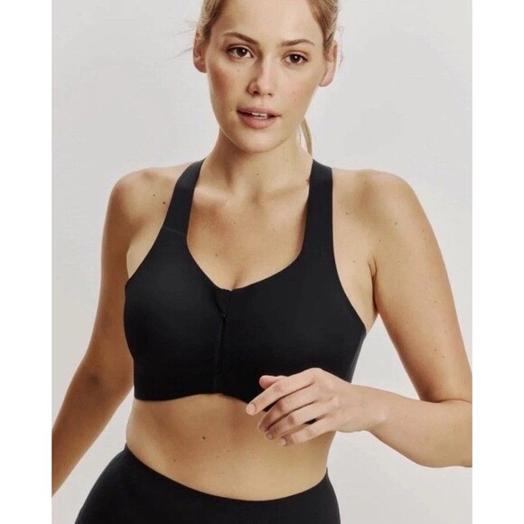 Knix High Support Zip Front Catalyst Sports Bra Size: 8, 40/42 d,dd,e Black NWT - Picture 1 of 6